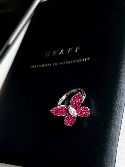 Graff Butterfly Pavé Red Sapphire Ring RGR209