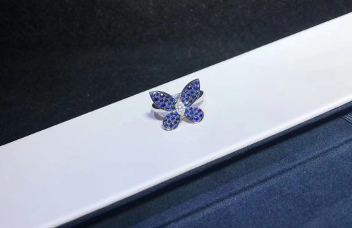 Graff Butterfly Pave Blue Sapphire Ring RGR257