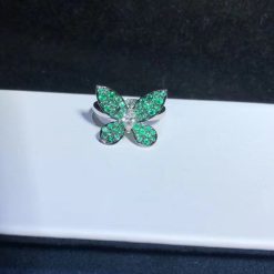 Graff Butterfly Pave Emeralds Ring RGR256