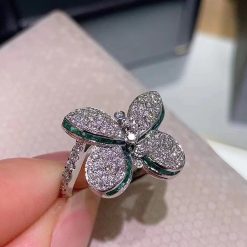 Graff Princess Butterfly Ring with Emeralds and Diamonds