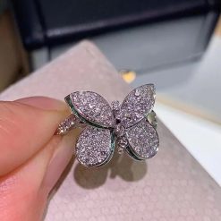 Graff Princess Butterfly Ring with Emeralds and Diamonds