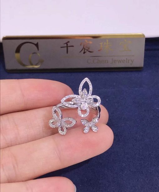 Graff Triple Butterfly Silhouette Diamond Ring RGR790