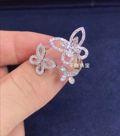 Graff Triple Butterfly Silhouette Diamond Ring RGR790