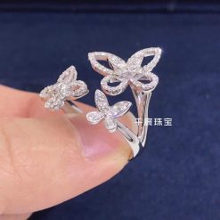 Graff Triple Butterfly Silhouette Diamond Ring RGR790