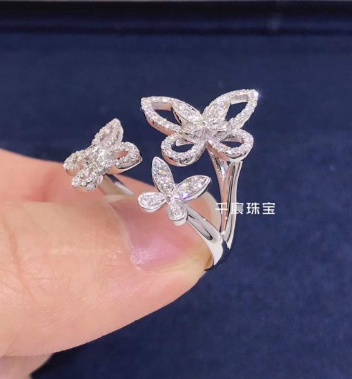 Graff Triple Butterfly Silhouette Diamond Ring RGR790