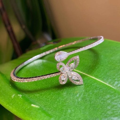 Graff Butterfly Silhouette Pavé Diamond Bangle