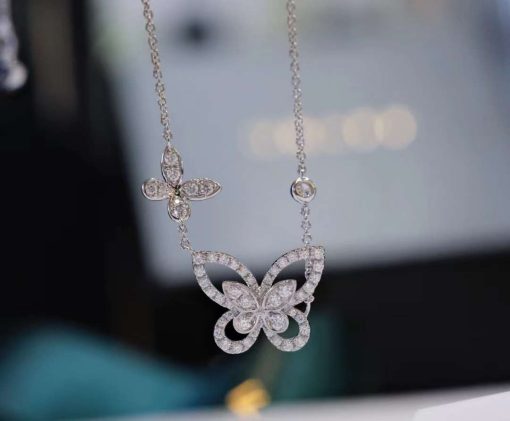 Graff Double Butterfly Silhouette Diamond Pendant RGP745