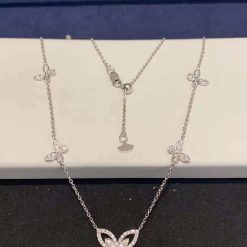 Graff Multi Butterfly Silhouette Pavé Diamond Necklace RGP746