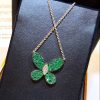 Graff Pave Butterfly green emeralds Pendant RGP321