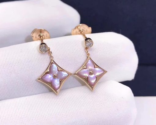 Louis Vuitton Color Blossom BB Star Ear Studs Pink Mother Of Pearl And Diamonds Q96667