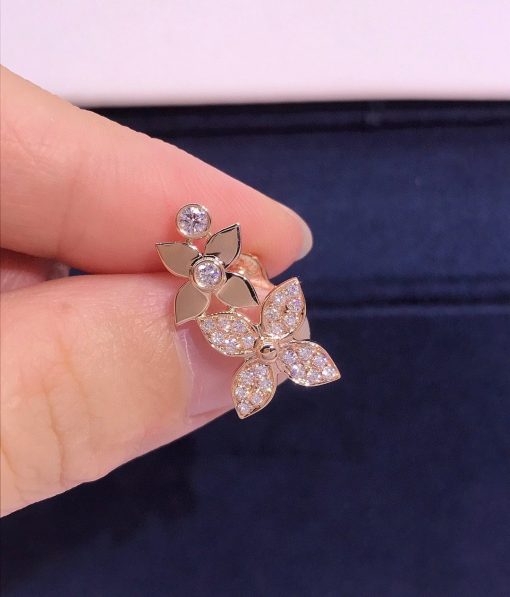 Louis Vuitton Star Blossom Earring Pink Gold And Diamonds Q96945 Q96946