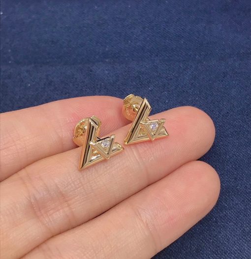 Louis Vuitton LV Volt One Stud, Yellow Gold And Diamond - Per Unit Q96969