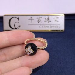 Louis Vuitton Color Blossom Ring Onyx And Diamonds Q9L96A