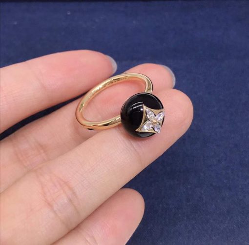 Louis Vuitton Color Blossom Ring Onyx And Diamonds Q9L96A