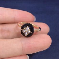 Louis Vuitton Color Blossom Ring Onyx And Diamonds Q9L96A