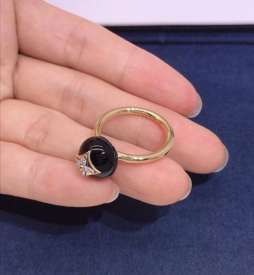 Louis Vuitton Color Blossom Ring Onyx And Diamonds Q9L96A