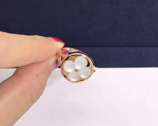 Louis Vuitton Berg Sun Blossom Nacre Ring Pink Gold Shell Mother of Pearl Q9J24B