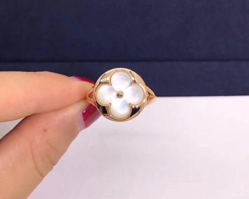 Louis Vuitton Berg Sun Blossom Nacre Ring Pink Gold Shell Mother of Pearl Q9J24B