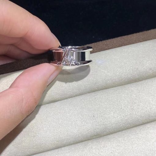 Louis Vuitton LV Volt One Band Ring, White Gold And Diamond Q9O59E