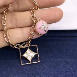 Louis Vuitton Color Blossom Bracelet Pink Opal White Mother-Of-Pearl And Diamonds Q95756