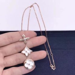 Louis Vuitton Color Blossom lariat necklace white mother-of-pearl and diamond Q94262