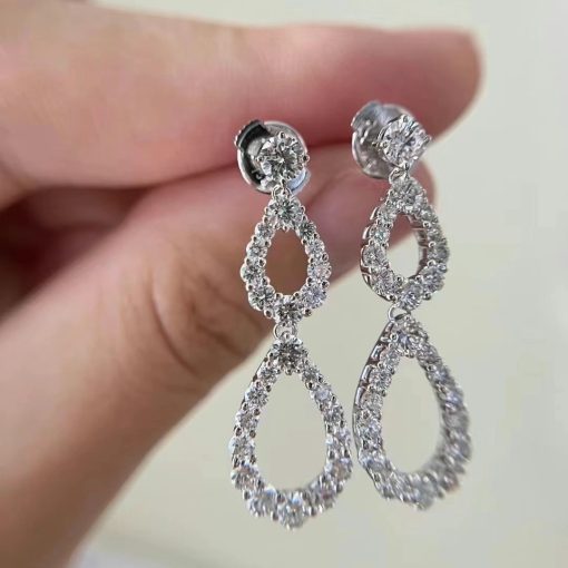 Harry Winston Diamond Loop Double Diamond Loop Diamond Earrings EADPRDDBLLP