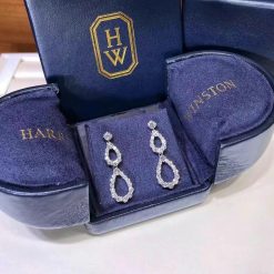 Harry Winston Diamond Loop Double Diamond Loop Diamond Earrings EADPRDDBLLP