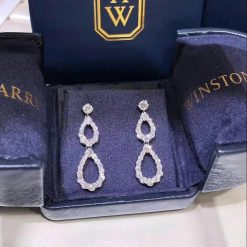 Harry Winston Diamond Loop Double Diamond Loop Diamond Earrings EADPRDDBLLP