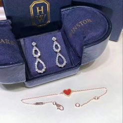 Harry Winston Diamond Loop Double Diamond Loop Diamond Earrings EADPRDDBLLP