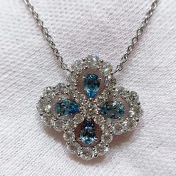 Harry Winston Diamond Loop Full Motif Aquamarine and Diamond Pendant PEAPRPMEL4C