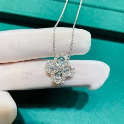 Harry Winston Diamond Loop Full Motif Aquamarine and Diamond Pendant PEAPRPMEL4C