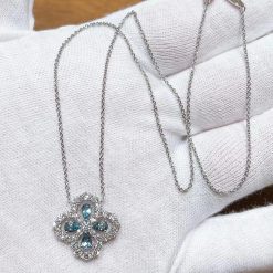 Harry Winston Diamond Loop Full Motif Aquamarine and Diamond Pendant PEAPRPMEL4C