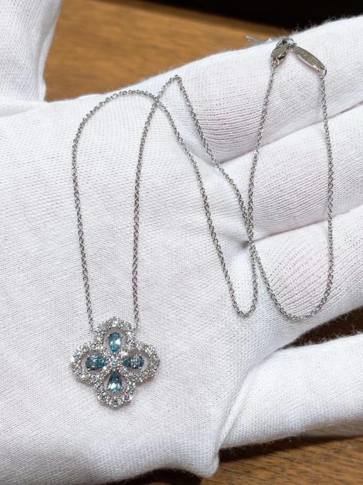 Harry Winston Diamond Loop Full Motif Aquamarine and Diamond Pendant PEAPRPMEL4C