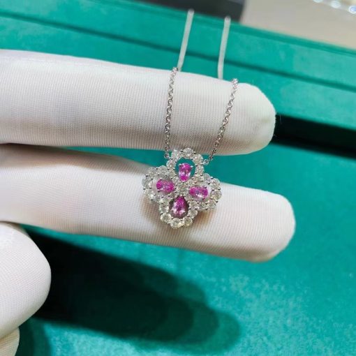 Harry Winston Diamond Loop Full Motif Pink Sapphire and Diamond Pendant PEPSPRPMEL4C