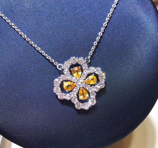 Harry Winston Diamond Loop Full Motif Yellow Sapphire and Diamond Pendant PEYSPRPMEL4C