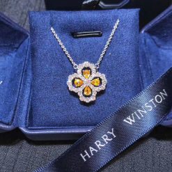 Harry Winston Diamond Loop Full Motif Yellow Sapphire and Diamond Pendant PEYSPRPMEL4C