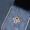 Harry Winston Diamond Loop Full Motif Multi Color Stone and Diamond Pendant PEMPRPMEL4C