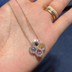 Harry Winston Diamond Loop Full Motif Multi Color Stone and Diamond Pendant PEMPRPMEL4C