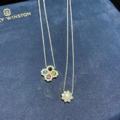 Harry Winston Diamond Loop Full Motif Multi Color Stone and Diamond Pendant PEMPRPMEL4C