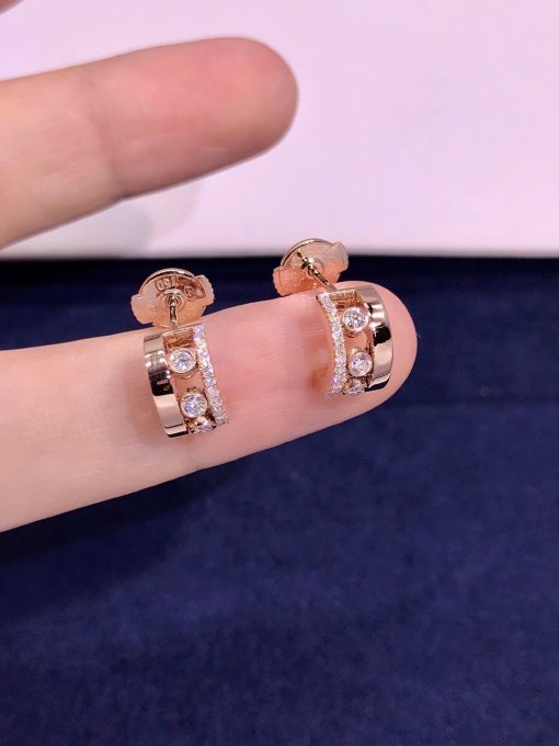 Messika Move Romane Mini Hoops Pink Gold For Her Diamond Earrings 07178-PG