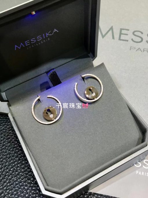 Messika Créoles Lucky Move SM Pink Gold For Her Diamond Earrings 07515-PG