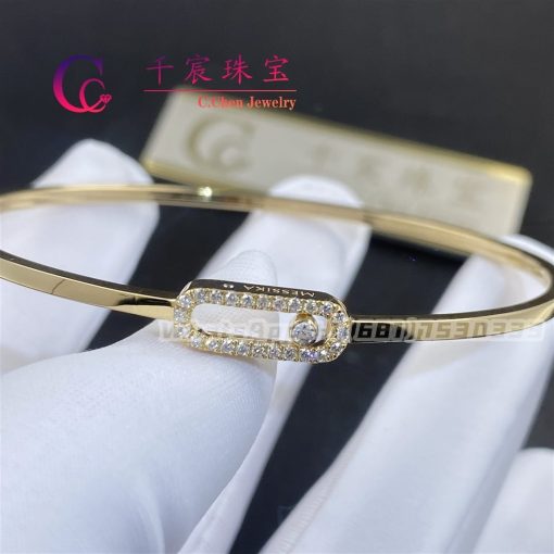 Messika Move Uno Pavé Flex Bangle Yellow Gold For Her Diamond Bracelet 11134-YG