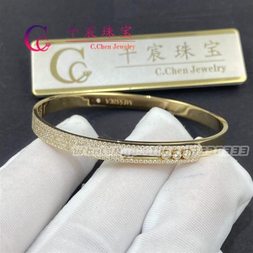 Messika Move Noa Bangle PM Pavé Yellow Gold For Her Diamond Bracelet 10093-YG