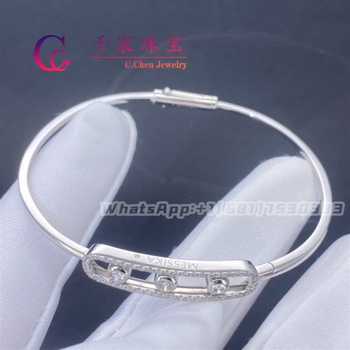 Move Pavé Thin White Gold For Her Diamond Bracelet 05032-WG