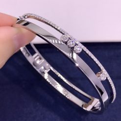 Messika Move Romane Large Bangle White Gold For Her Diamond Bracelet 06747-WG