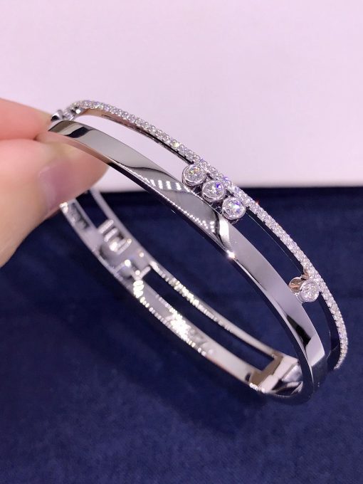 Messika Move Romane Large Bangle White Gold For Her Diamond Bracelet 06747-WG