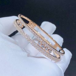 Messika Move Romane Large Pavé Bangle Pink Gold For Her Diamond Bracelet 06733-PG