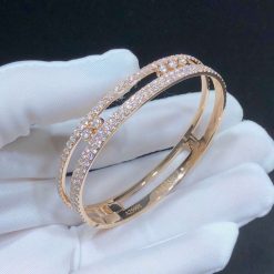 Messika Move Romane Large Pavé Bangle Pink Gold For Her Diamond Bracelet 06733-PG