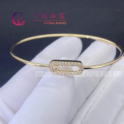 Messika Move Uno Pavé Flex Bangle MM Yellow Gold Diamond Bracelet 12057-YG