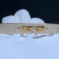 Messika Move Joaillerie Pavé Bangle Yellow Gold Diamond Bracelet 04699-YG